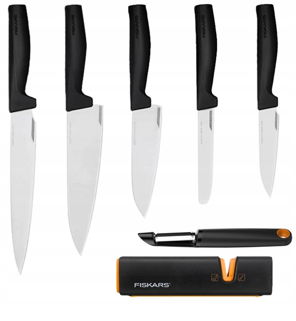

Fiskars Hard Edge Komplet 5 Noży Obierak Ostrzałka