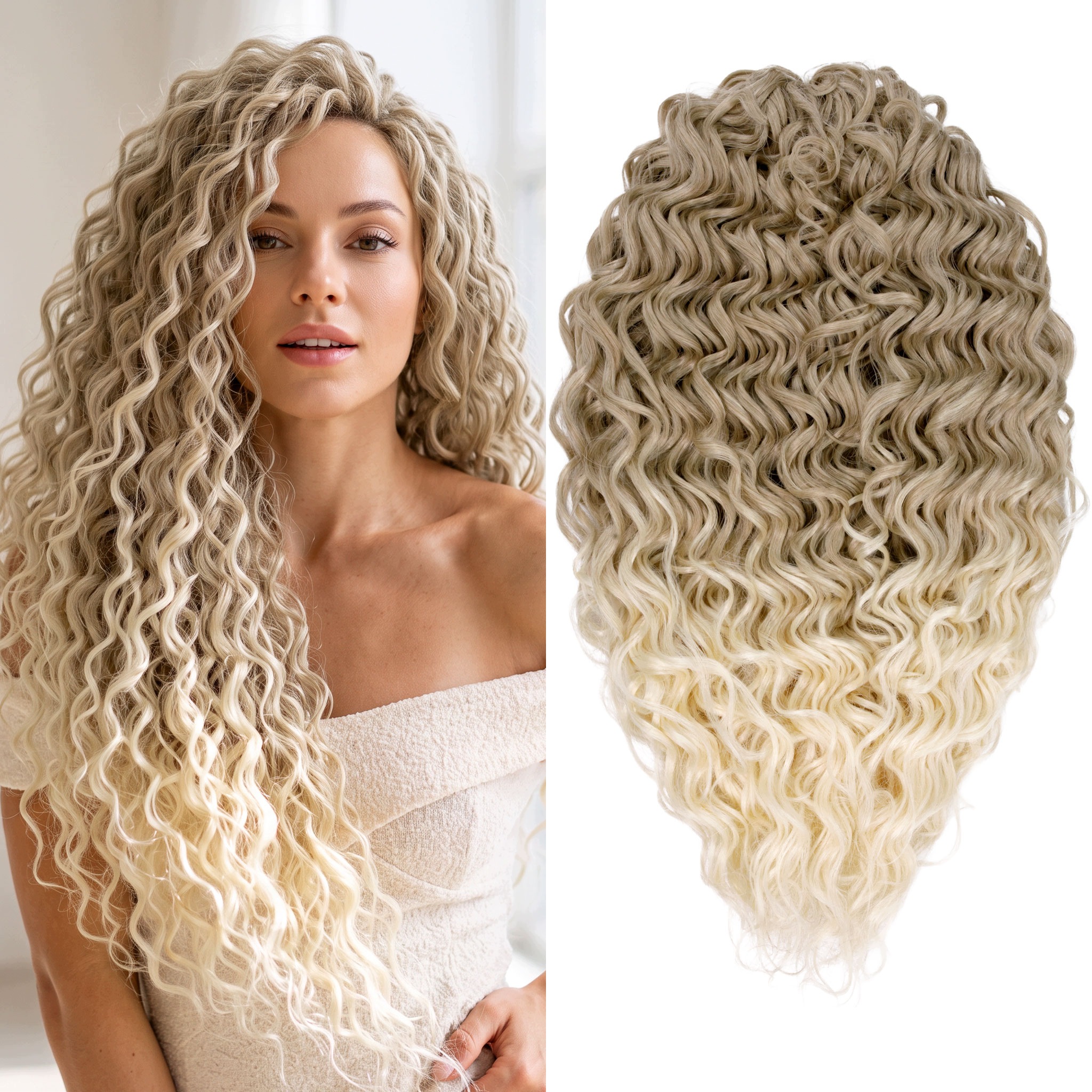 Syntetické vlasy umělé vlny Afroloki Jessica Pro 50 cm 300 g ombre blond