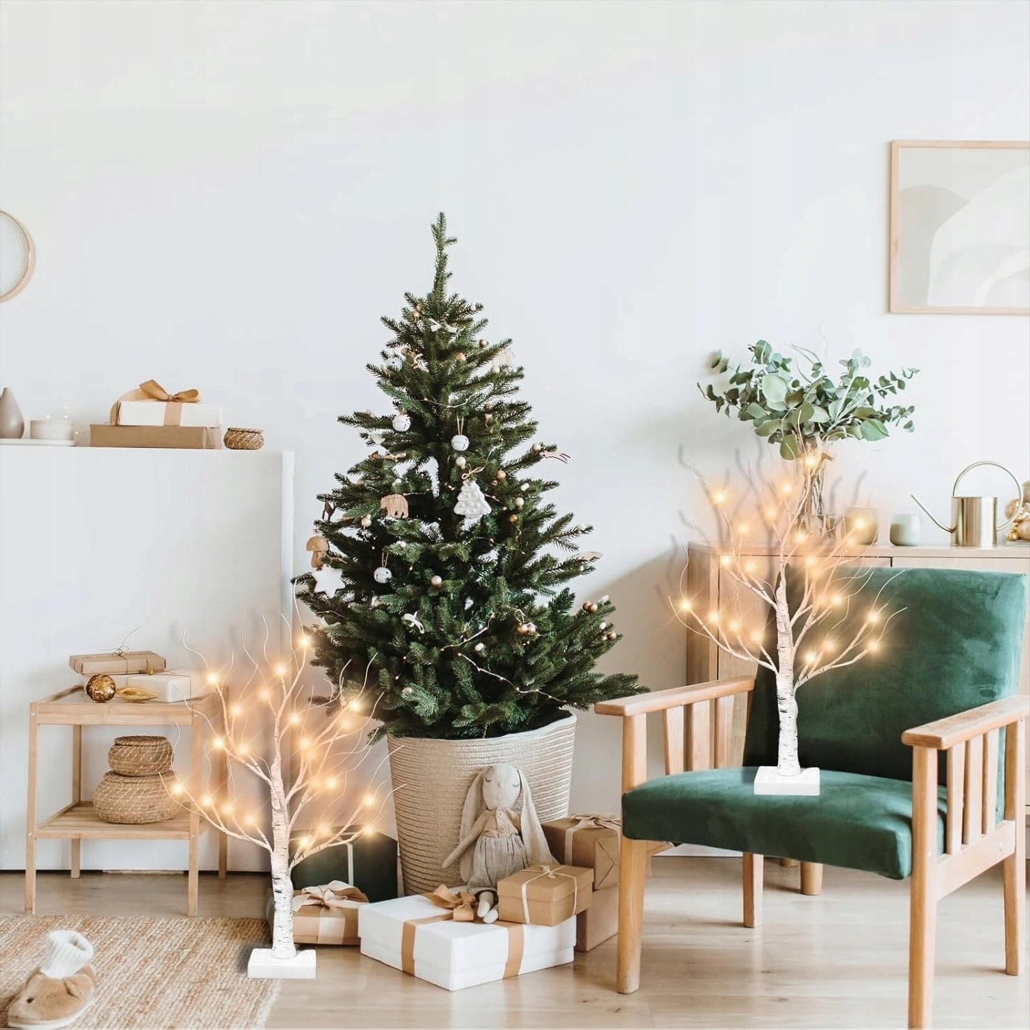 Sada 2 Balení Led Lampa Bříza 60 CM Ohebné Větve Ideální Pro Dekoraci