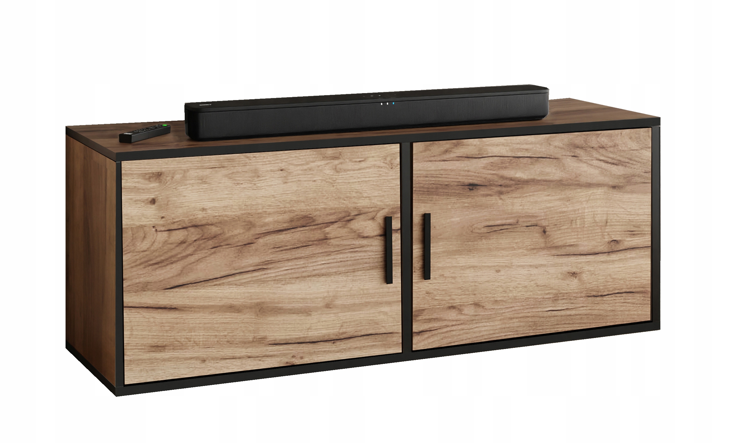 Rtv skříňka Dio 2 dub craft zlatý s poličkou pod televizorem uzavřená