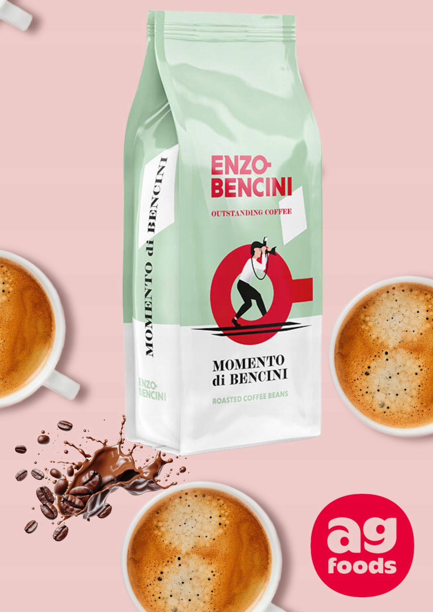 Enzo Bencini Momento di Bencini 1000g włoska kawa ziarnista +herbata