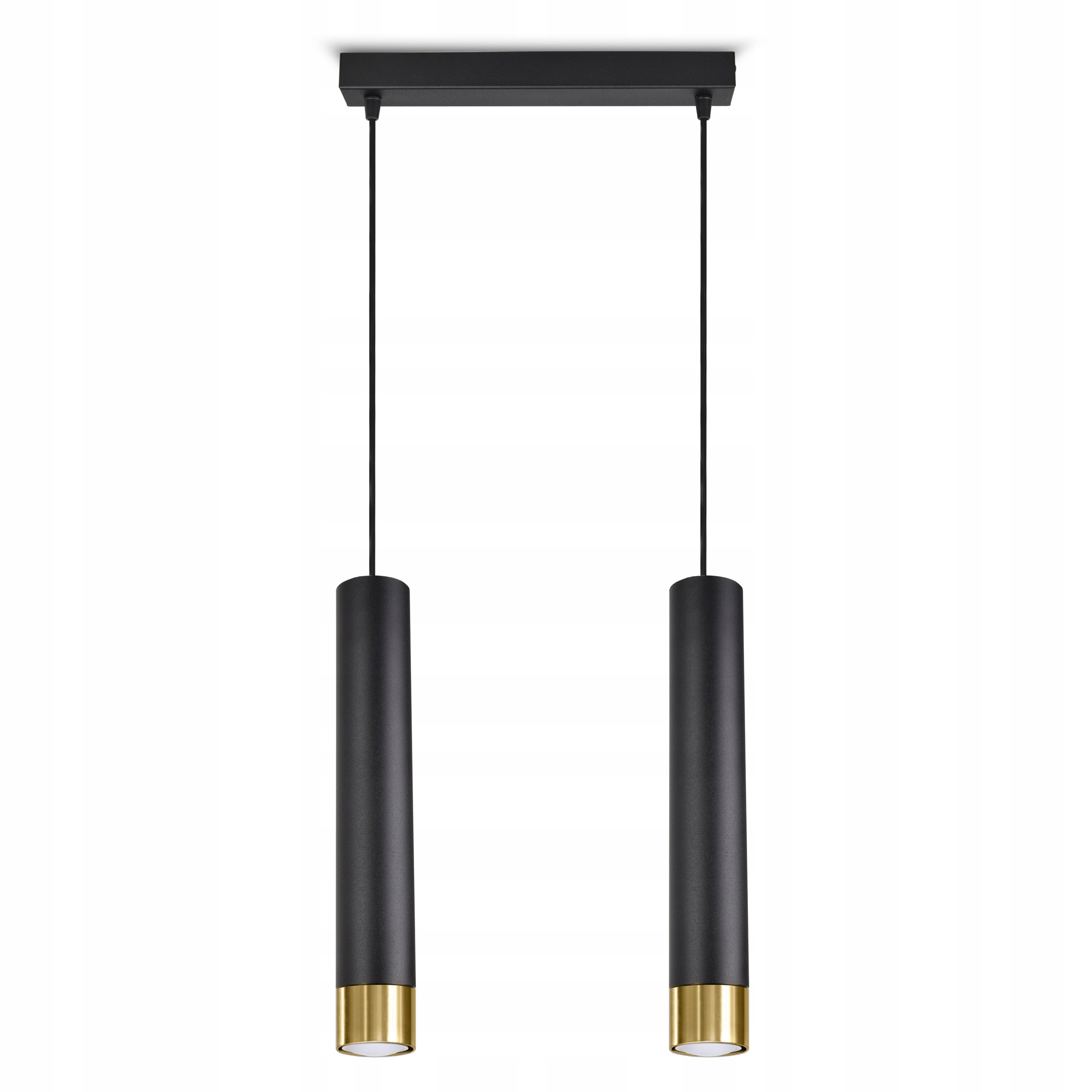 

Lampa Wisząca Spot Tuby Metal Czarna Złota GU10