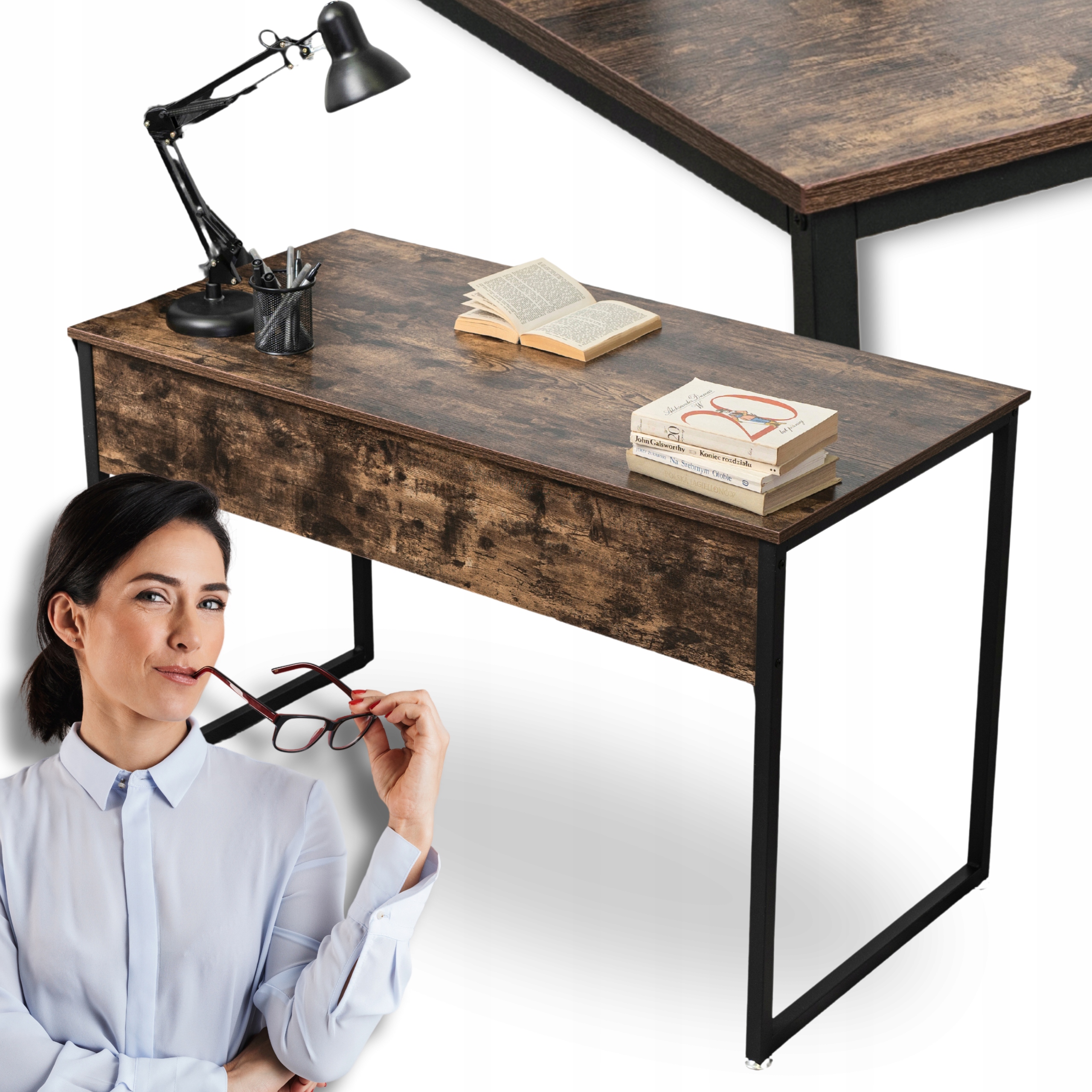 Pro Mládež dřevěný počítačový stůl Industriální Loft Ross