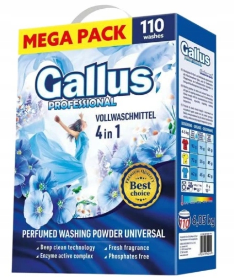 Levně Gallus Professional Prací prášek 6,05 kg Univerzální 110 praní