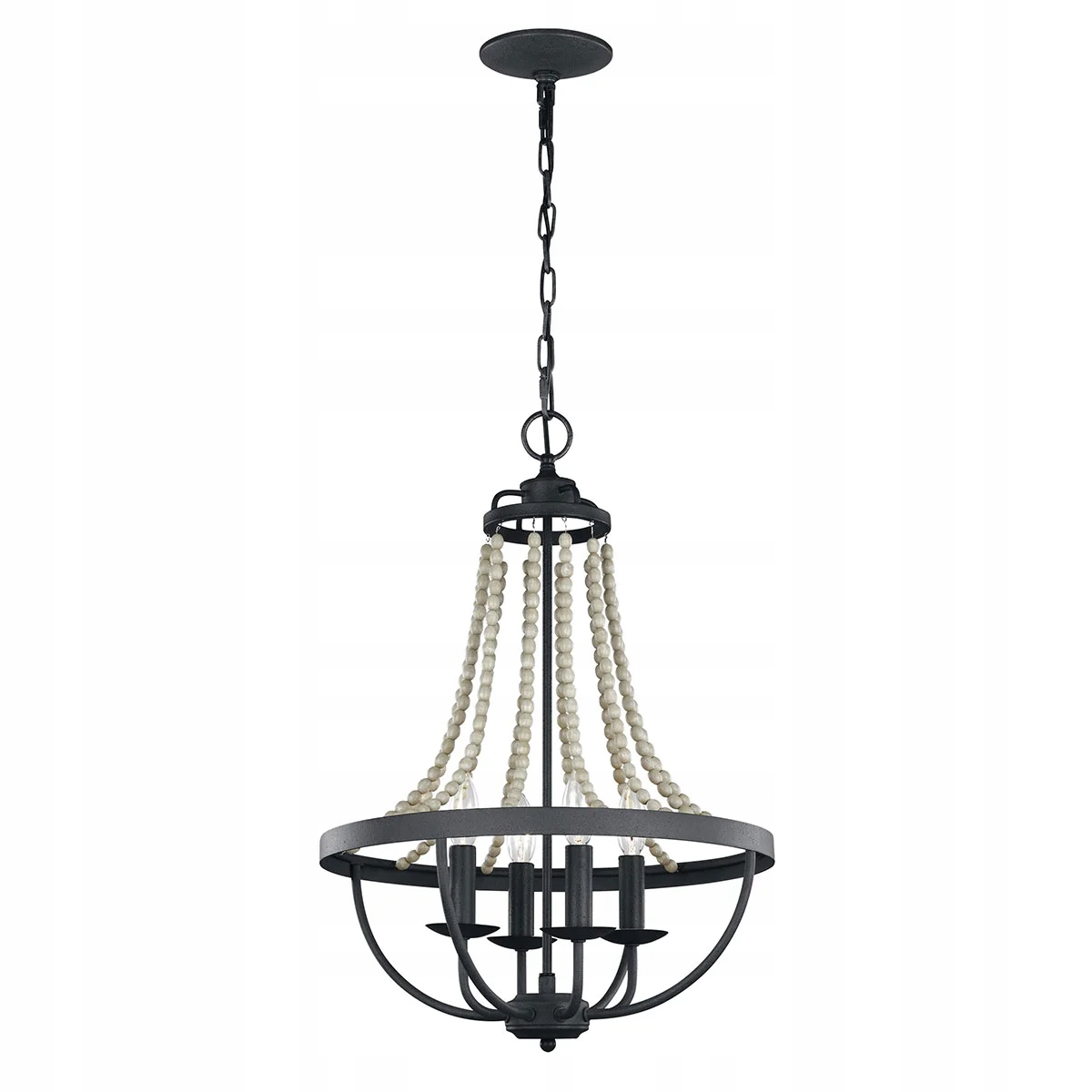 Železný a drevený retro luster Nori, stmievač 4xE14 Feiss