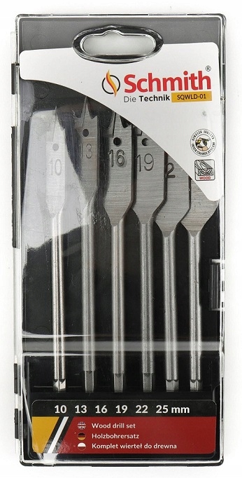 WIERTŁA DO DREWNA ŁOPATKOWE PIÓROWE 10-25 SCHMITH Zastosowanie do drewna