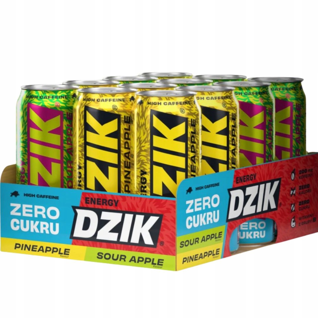 Wk Dzik Energy 500 ml Napój energetyczny Energetyk 0 kalorii 0 cukru koks