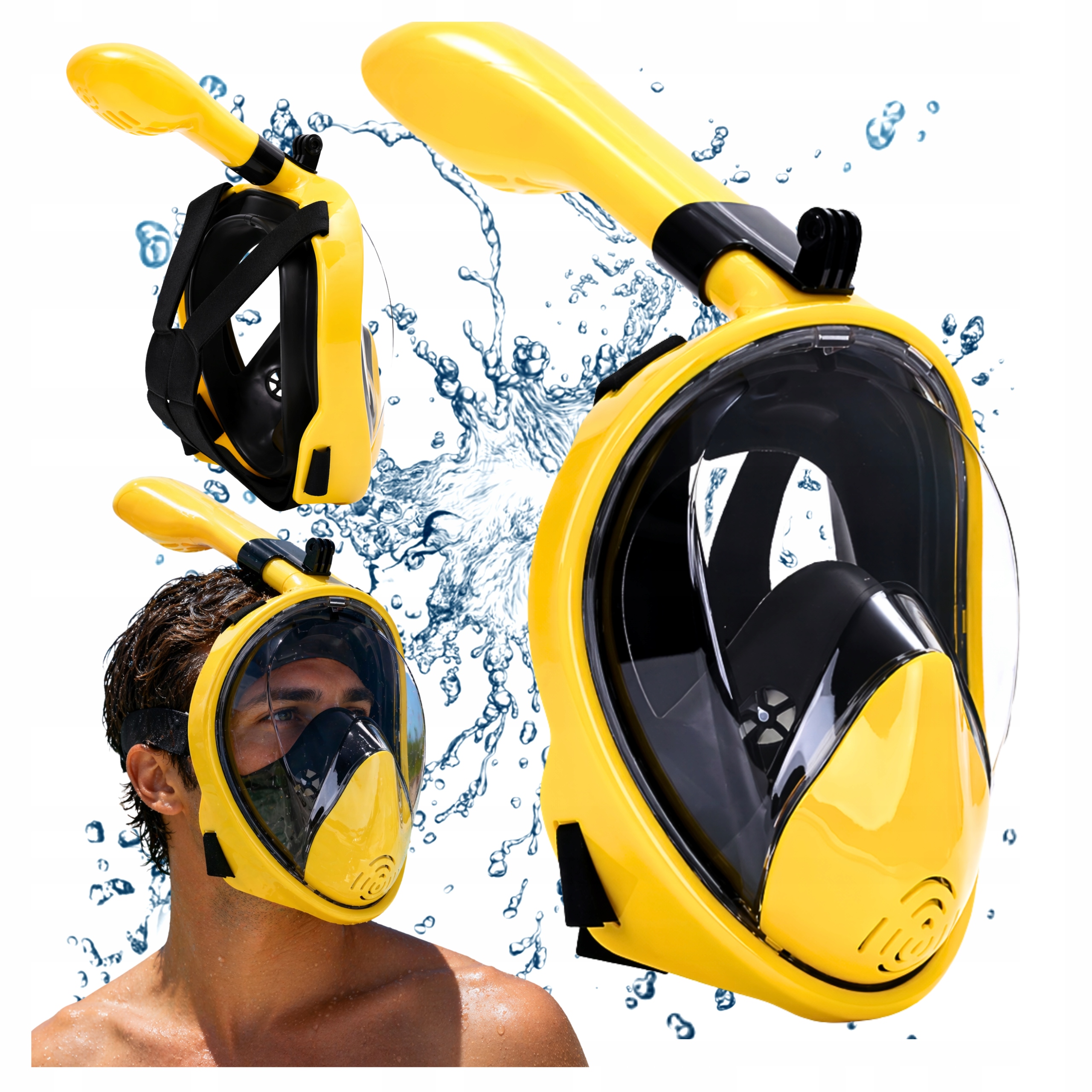Profesjonalna Maska Pełnotwarzowa Do Snorkelingu Nurkowania L/XL