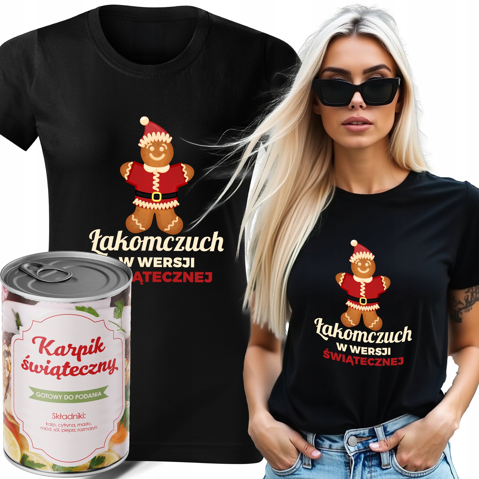 Tričko Tričko V Plechovce, Černé, Dámský Vánoční Dárek Goody Guy Vel L