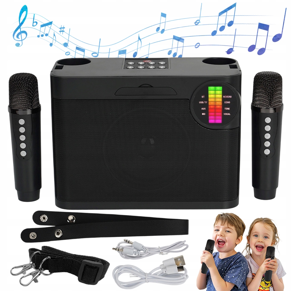 Bezdrátový Set Pro Karaoke Bluetooth Reproduktor 2 Mikrofony Dárek