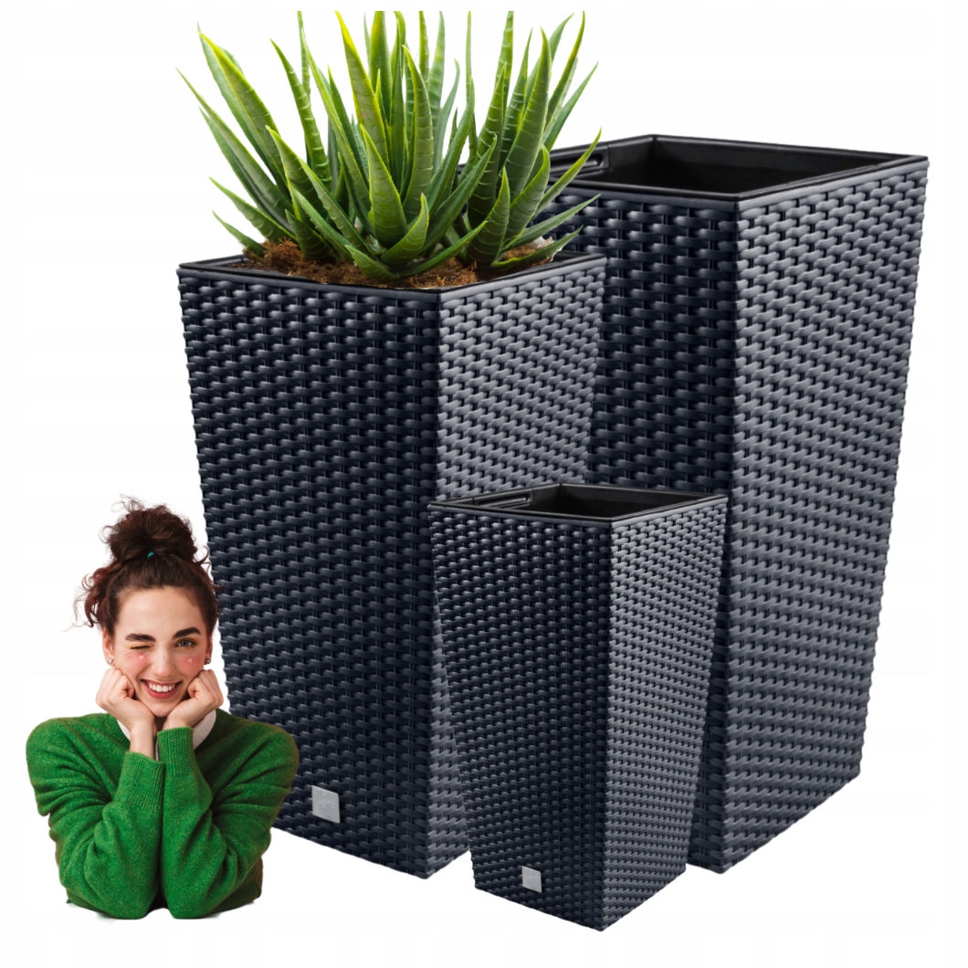 Donice Plastikowe Z Wkładem Do Ogrodu Zestaw Donic X3 Doniczka Do Salonu