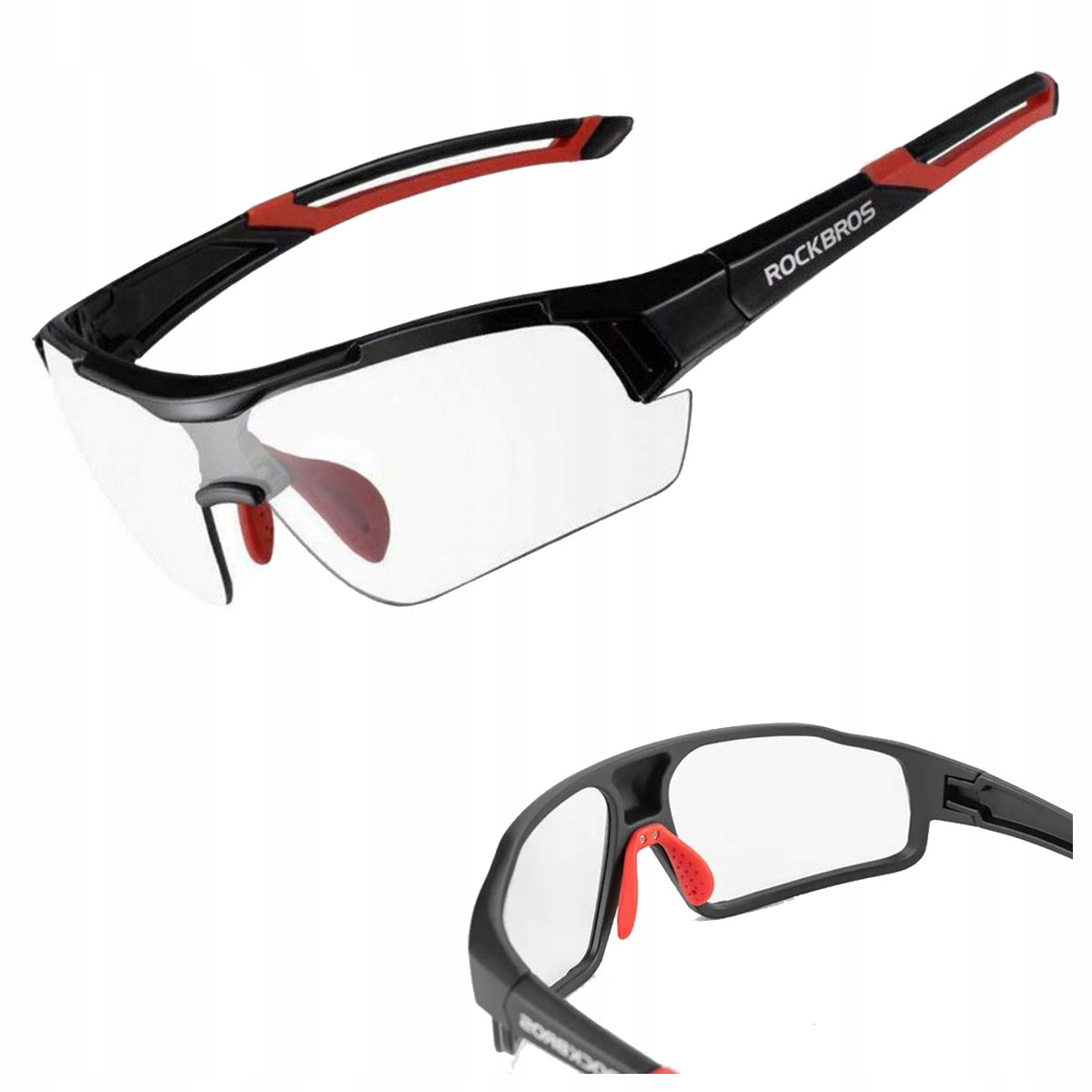 Okulary na rower, sportowe, elastyczne, fotochromowe z filtrem Uv, Rockbros