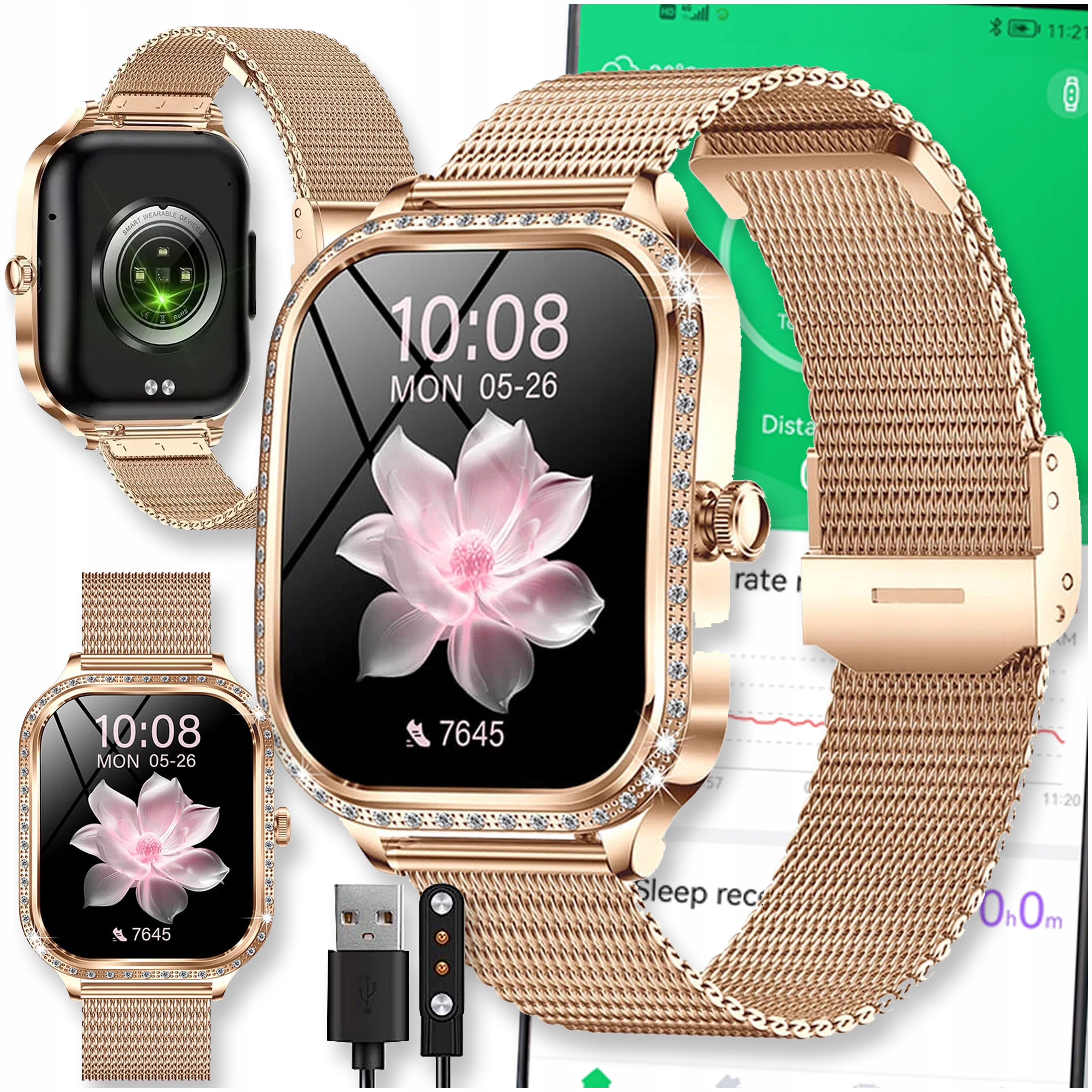 Smartwatch Zegarek Damski Polskie Menu Funkcja Rozmowy Złoty Sport Watch Pl