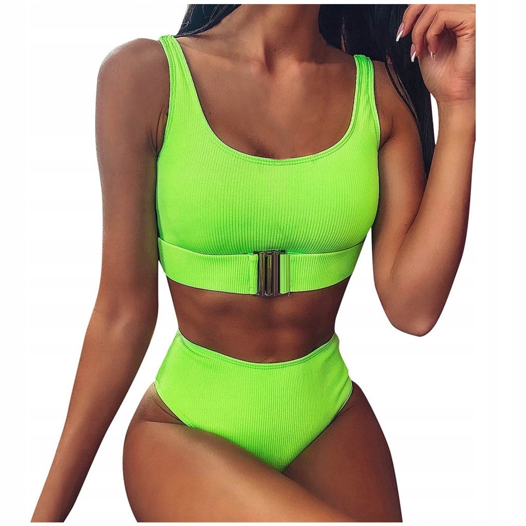 

Bikini Strój Kąpielowy Z Klamrą Limonkowy Alana L