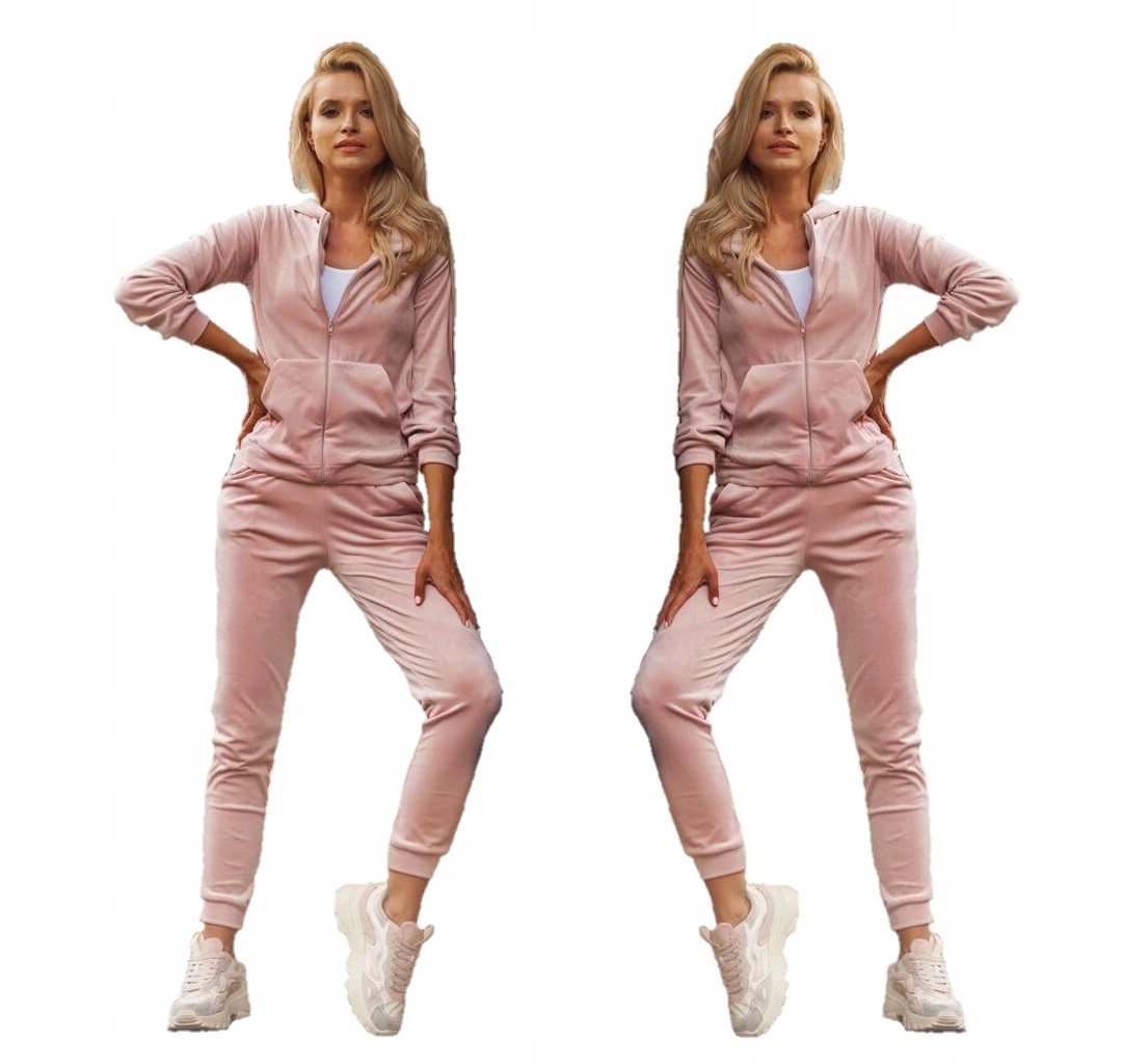 

Welurowy Komplet Dresowy Spodnie Bluza Rozpinana X