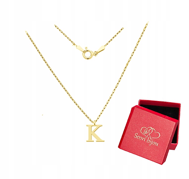 

Naszyjnik Z Literką Literka K Srebro 925 Pozłacany