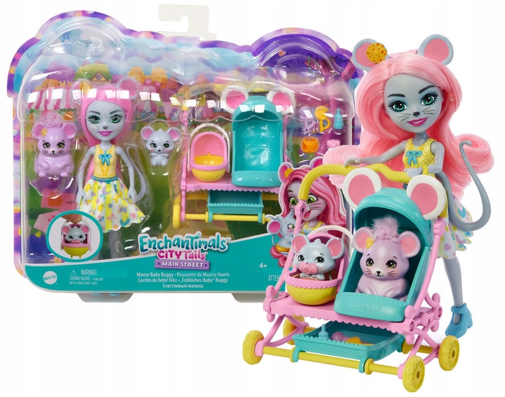 

Enchantimals Lalka Wózek Małych Myszek zestaw
