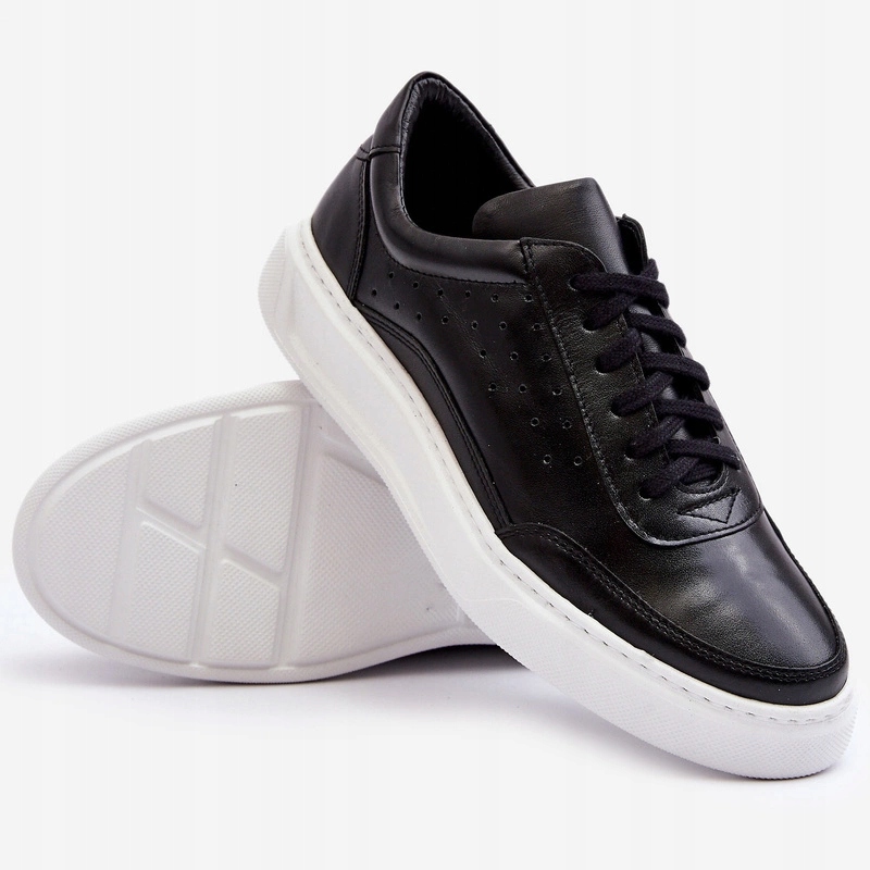 Pánská Sportovní Obuv Z Přírodní Kůže Zazoo 1544 Černá 44