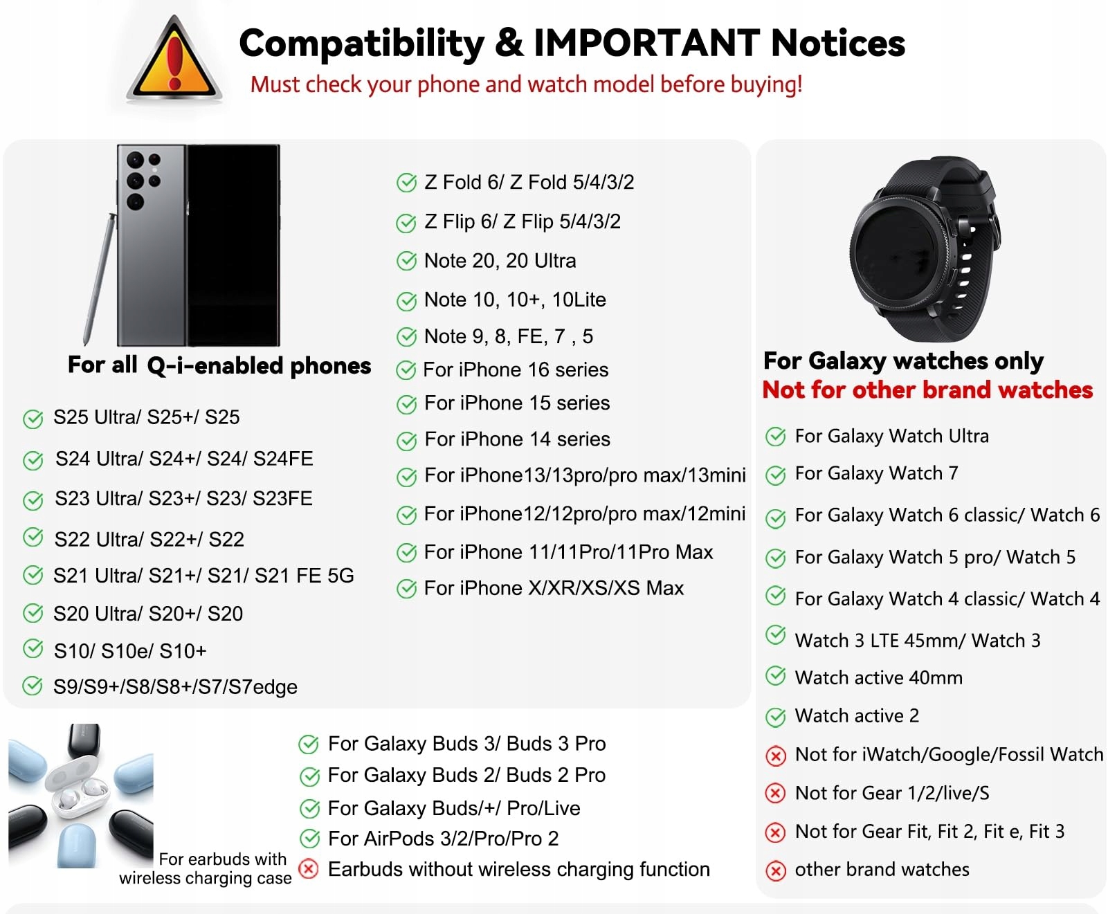 SAMSUNG Ładowarka Indukcyjna 3w1 Do Galaxy S25 Ultra Watch Buds Z Flip Fold — miniatura 2