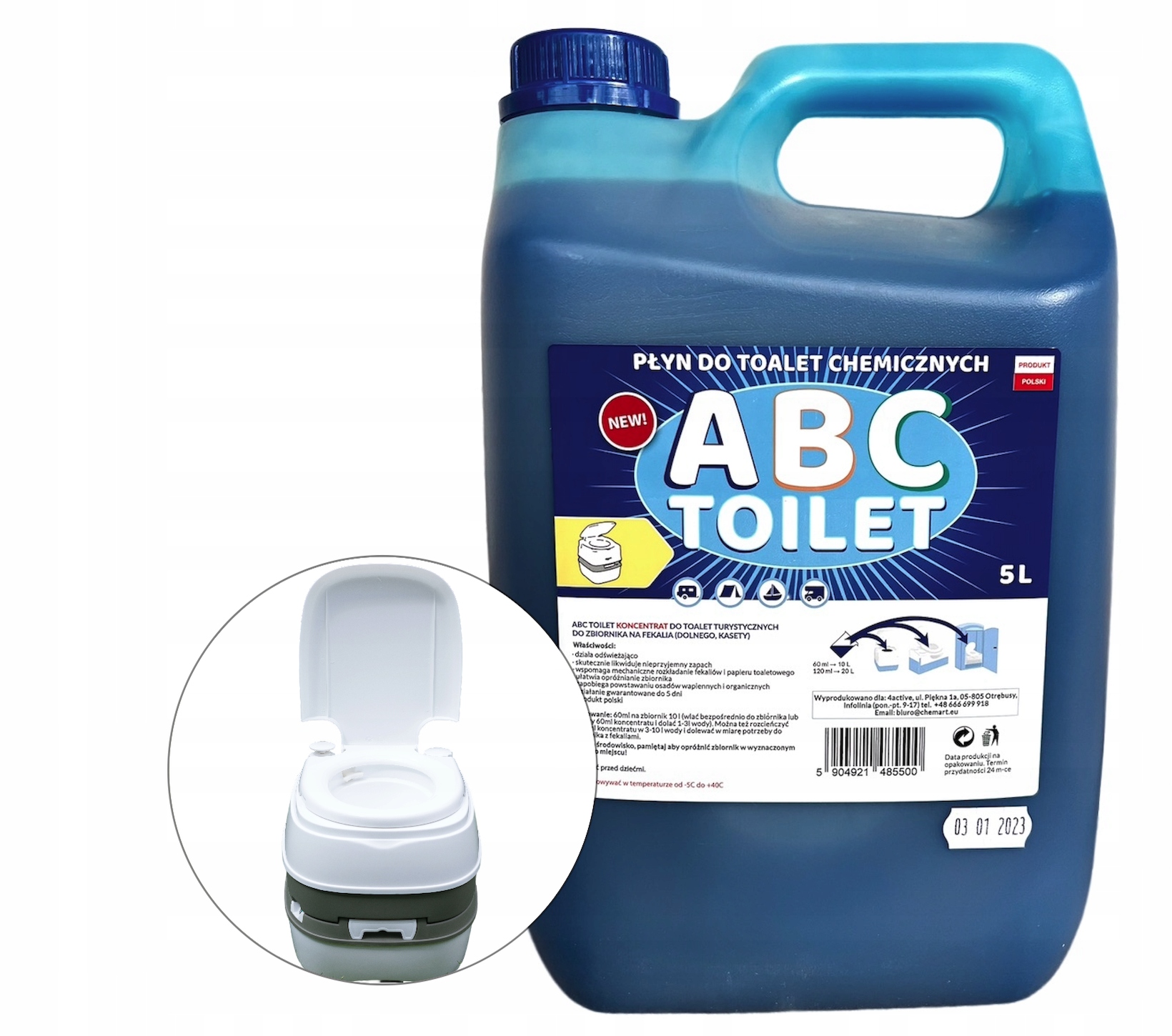 Płyn do toalet turystycznych ABC TOILET 5L NOWOŚĆ!
