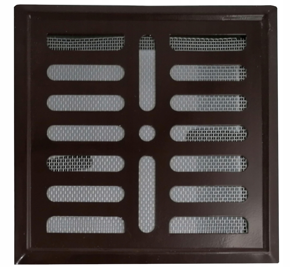 KRATKA WENTYLACYJNA 14 X 14 RAMKA Z SIATKĄ BRĄZ