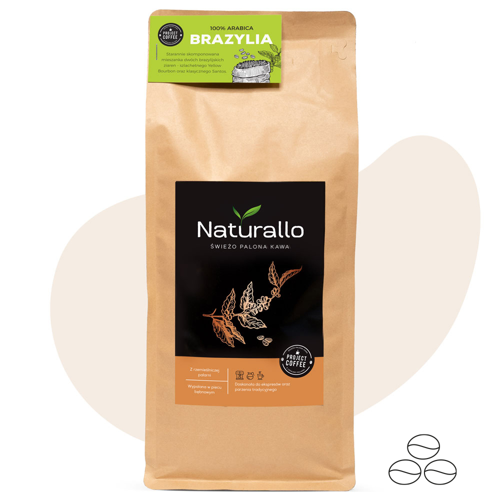 Levně Káva Brazílie 1 kg čerstvě pražená zrnková Arabica do kávovaru a kávovaru