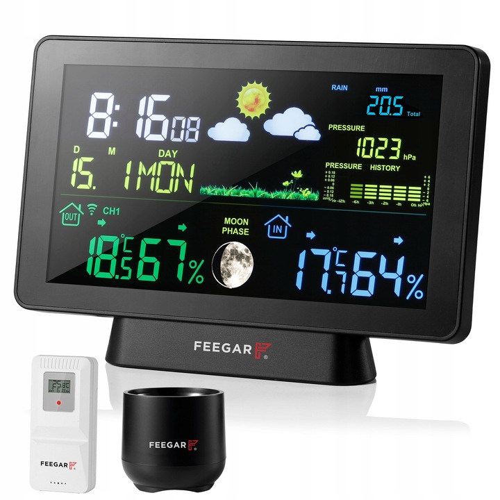 Bezdrátová meteorologická stanice Feegar Forecaster Rain Barometr Temper