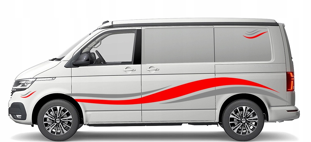 2x NAKLEJKA Grafika na bok kampera Przyczepę MOTYW LINIE KSZTAŁTY 41x354 Producent MGDesign