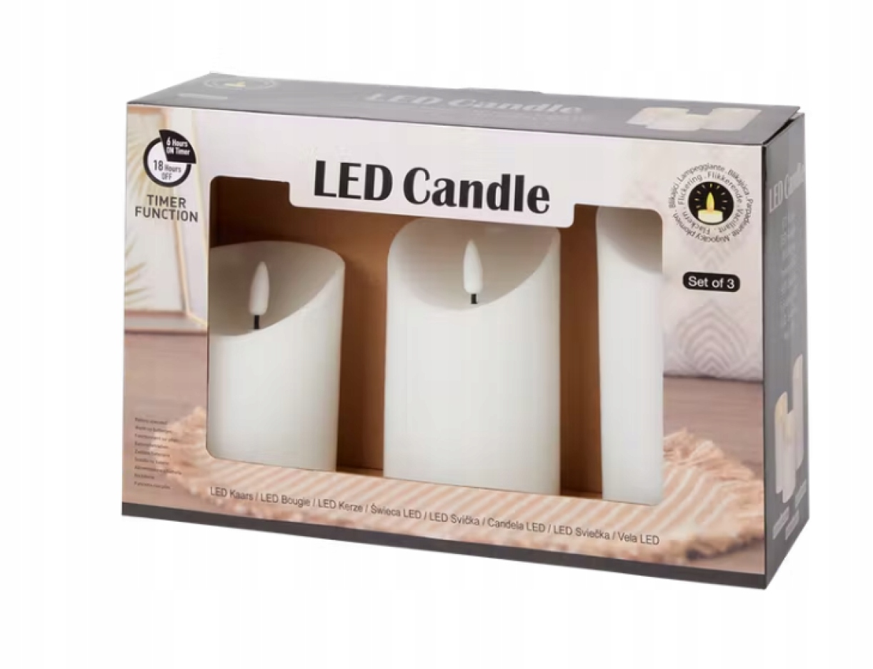 

Świece Woskowe Led 3 Sztuki Z Migającym Płomieniem