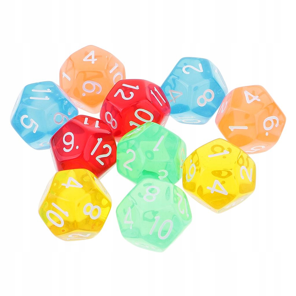 10 Dés D12 Dés Polyédriques Transparents Pour Nazwa b67b529b-adb9
