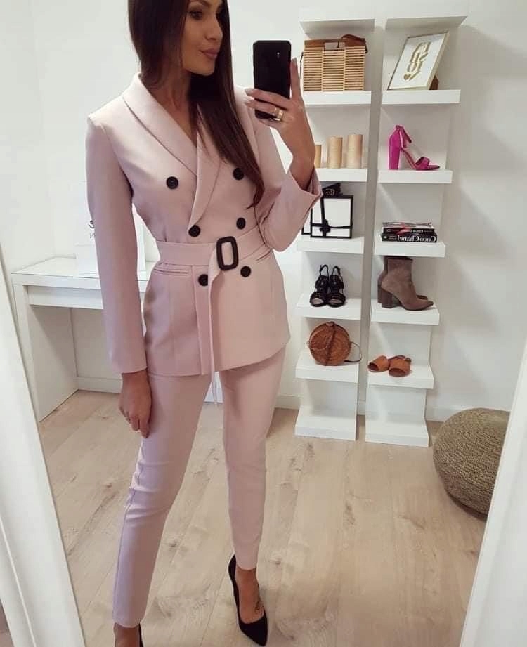 Dámský žaket Lalous Pudrová růžová vel S