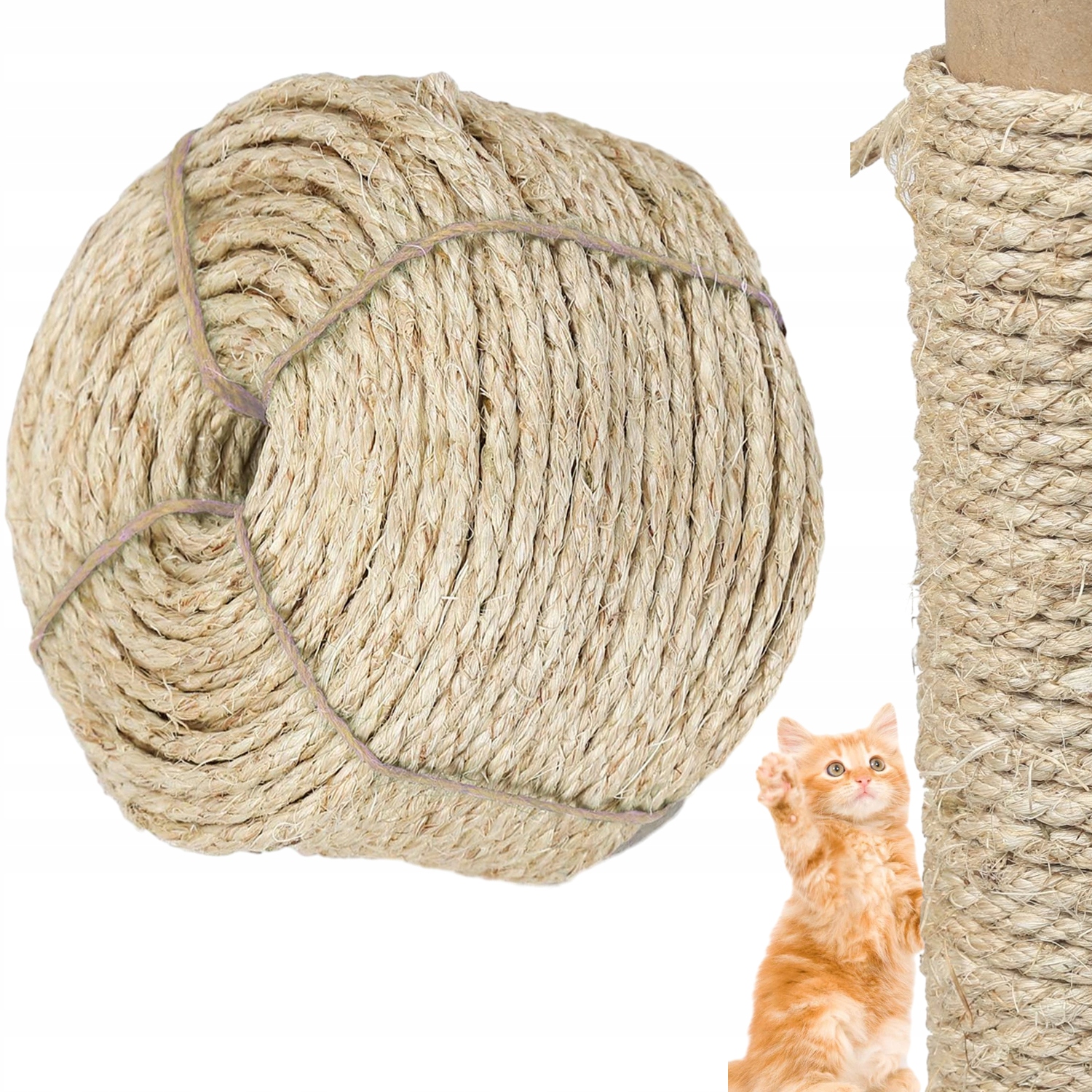 Levně Jutové Lano Sizalové Konopné Lano Pro Škrabadlo Na Škrábání 8 MM 100 M