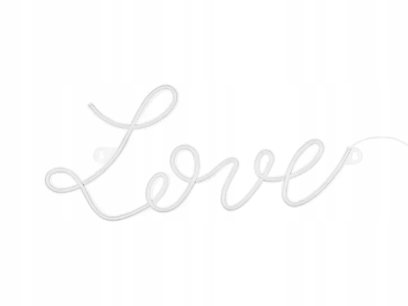 Neonová Led na zeď nápis neonová láska teplá bílá