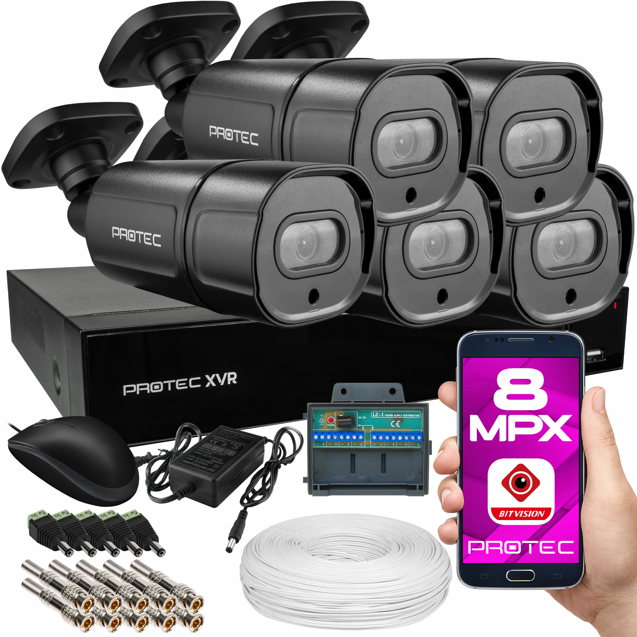 Premium Monitoring 5 Kamer 4K 8MPX Černé Bez Hdd on-line náhled