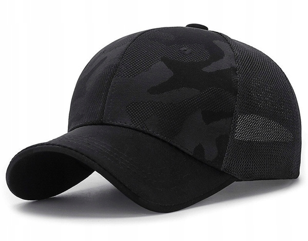 

Czapka z daszkiem bejsbolówka z siatką czarne moro