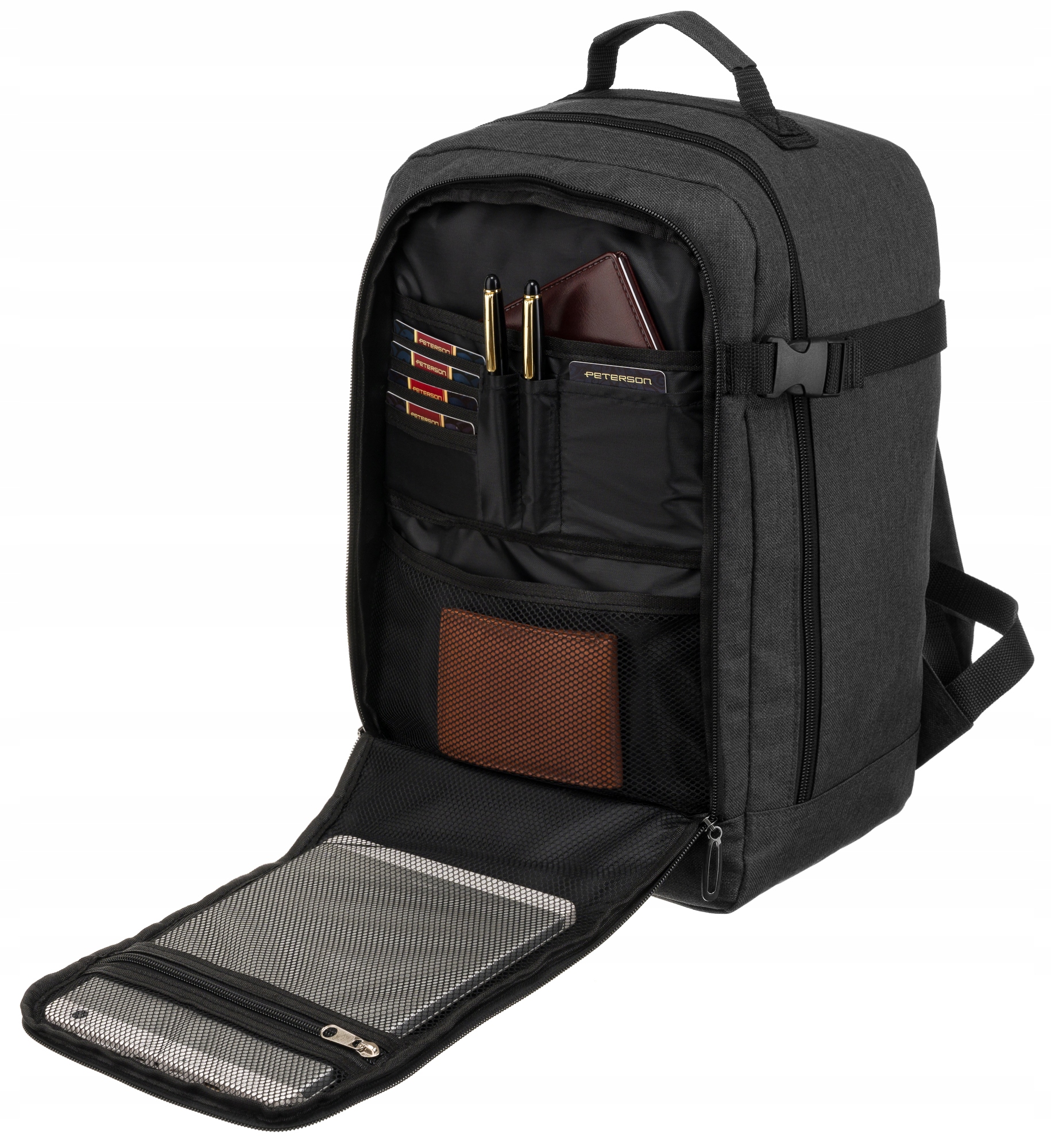 POJEMNY PLECAK TURYSTYCZNY MĘSKI TORBA PODRÓŻNA DO SAMOLOTU BAGAŻ Model PTN PP-TOK-T-7449 BL