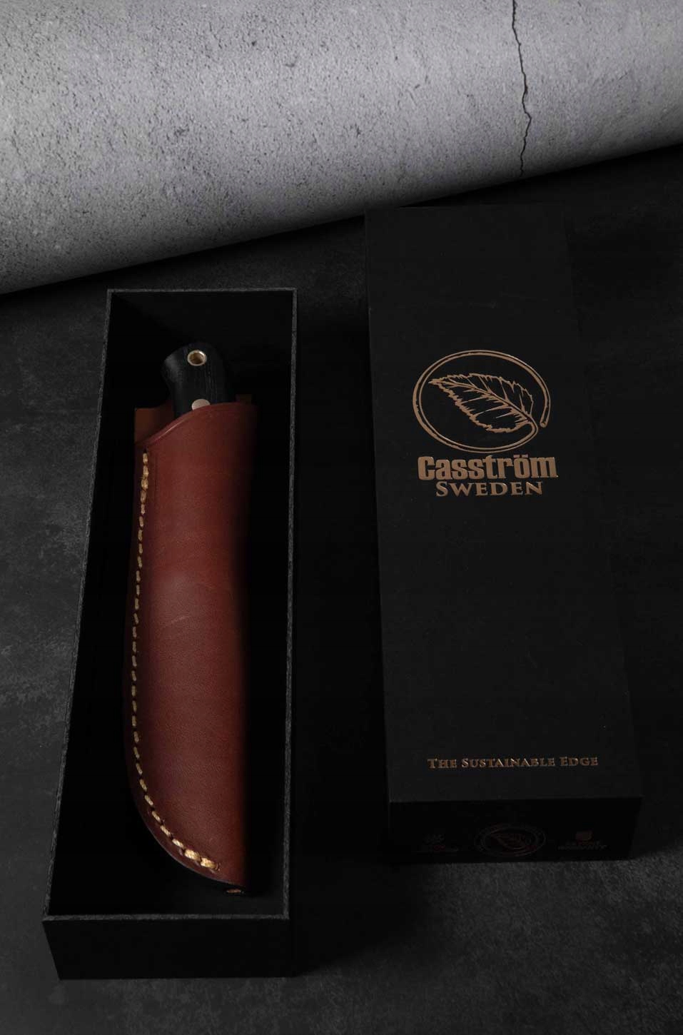 Casstrom Woodsman nôž bushcraft bog oak, solídne prevedenie