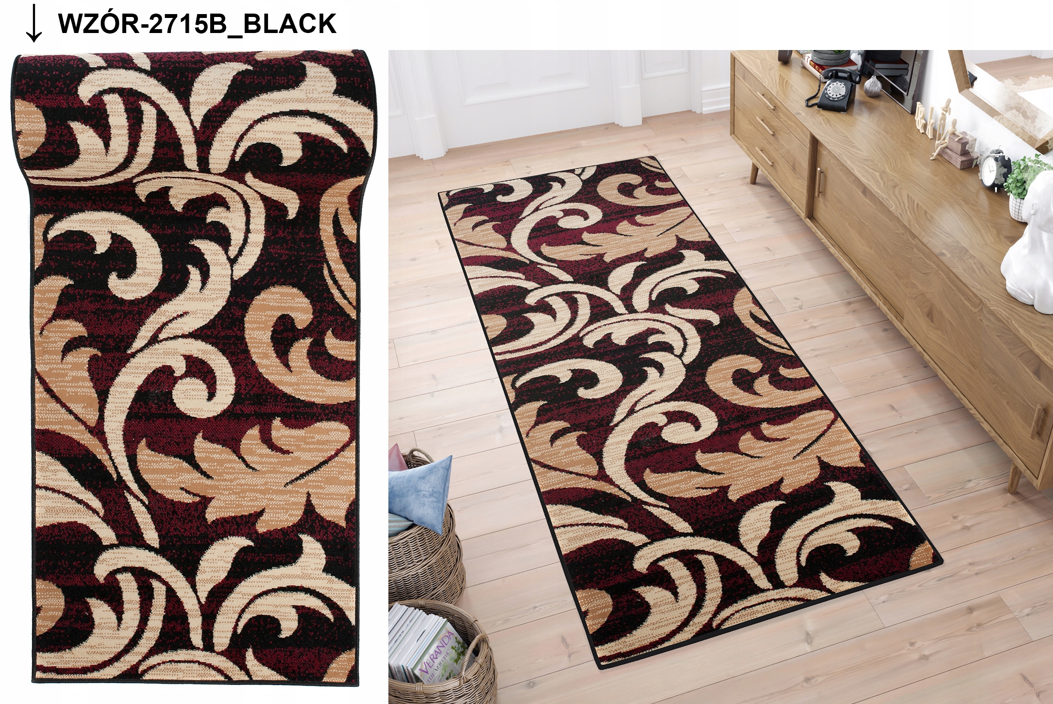 CHODNIK KOLOROWY BCF 70cm Z OBSZYCIEM NA WYMIAR Typ na metry