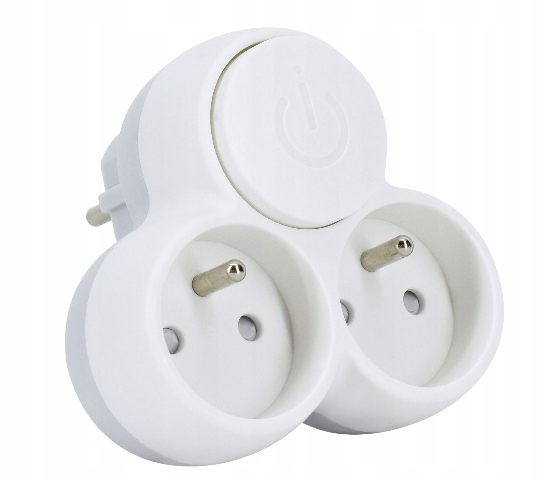 

Rozgałęźnik 2 gniazda z wyłącznikiem trójkątny