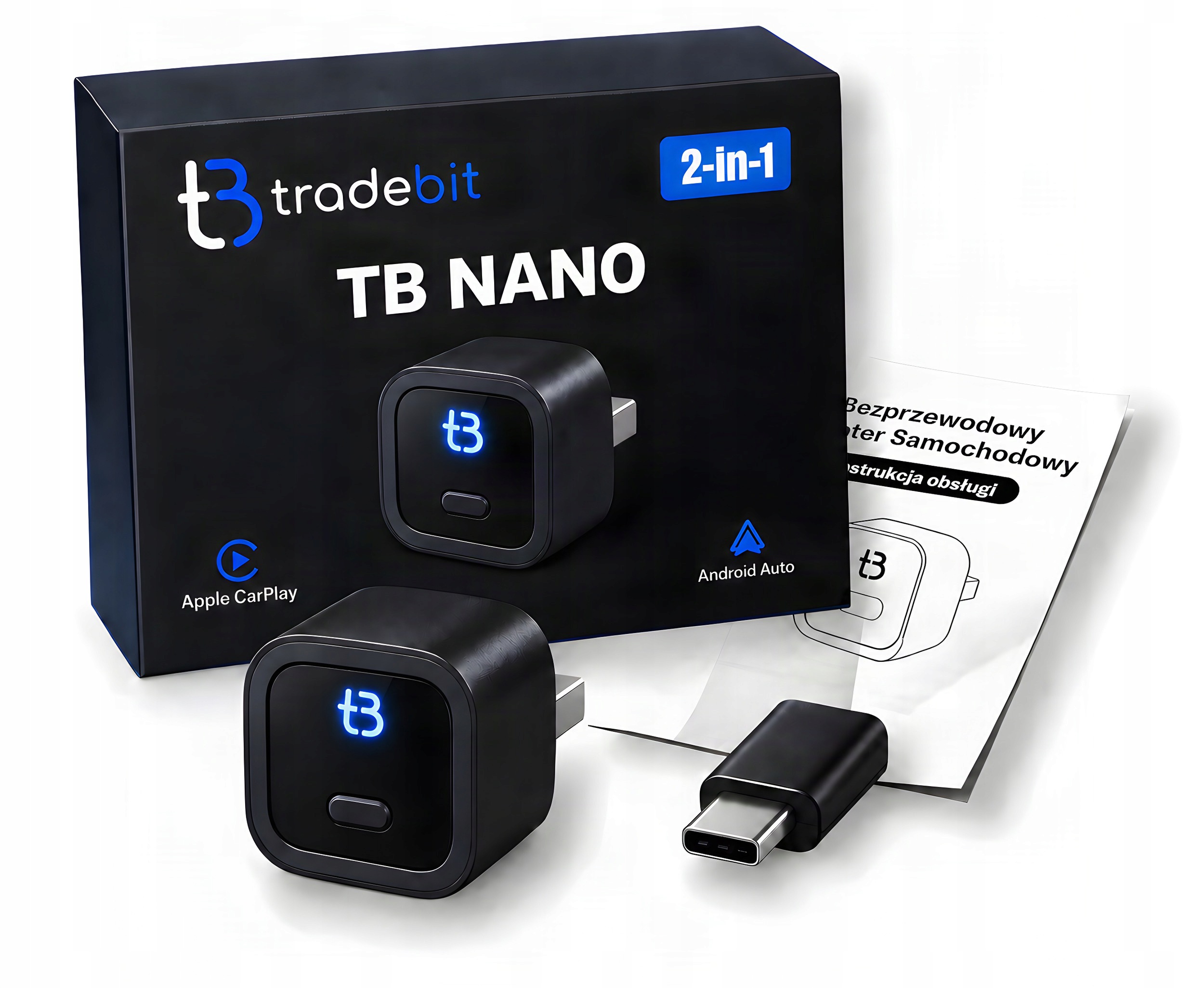 Bezdrátový adaptér Tb Nano Usb-a Bt 5.4 WiFi pro Apple CarPlay Android