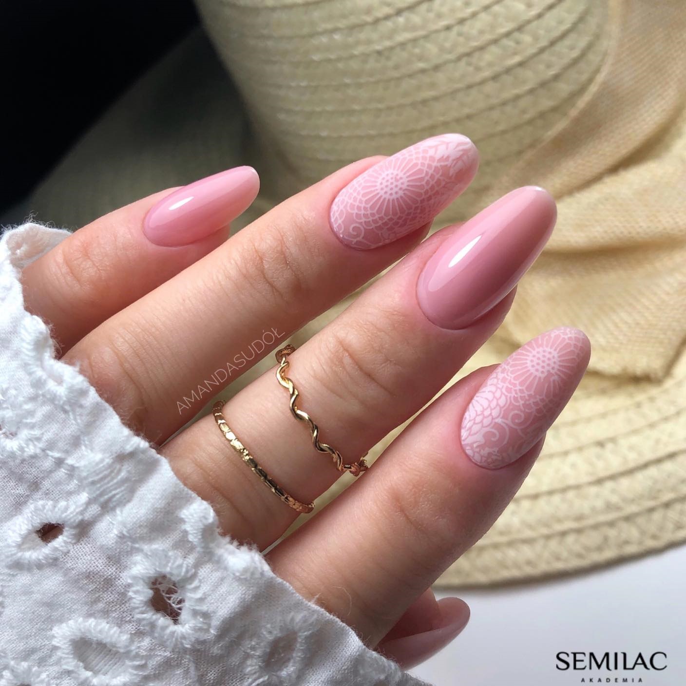 Semilac Folia transferowa do paznokci 14 WHITE LACE KORONKA Marka Semilac