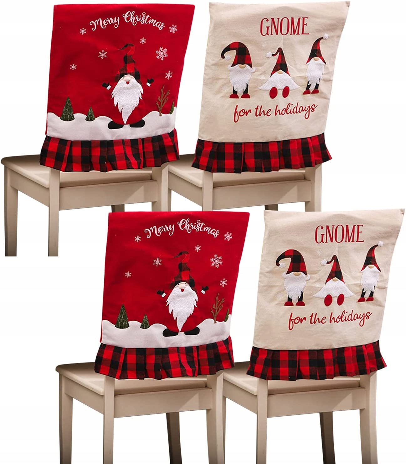 POKROWCE ŚWIĄTECZNE NA KRZESŁO DEKORACJA 4SZT