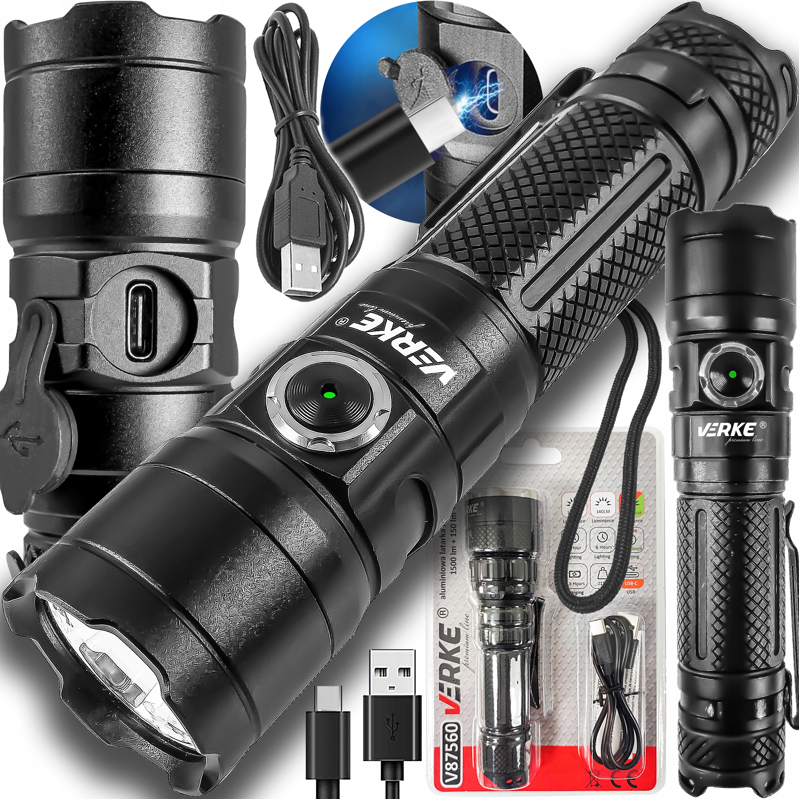 Led Dílenská Lampa Vojenská Taktická Akumulátorová Svítilna Reflektor