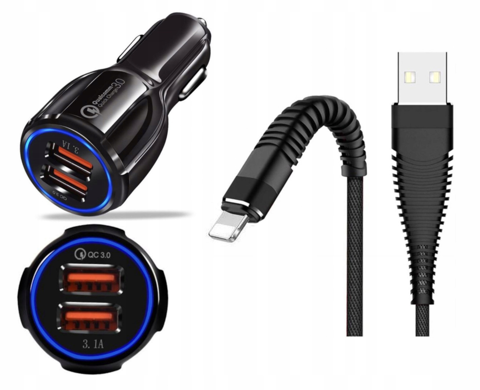 

Ładowarka samochodowa Usb 3.0 Kabel Lightning