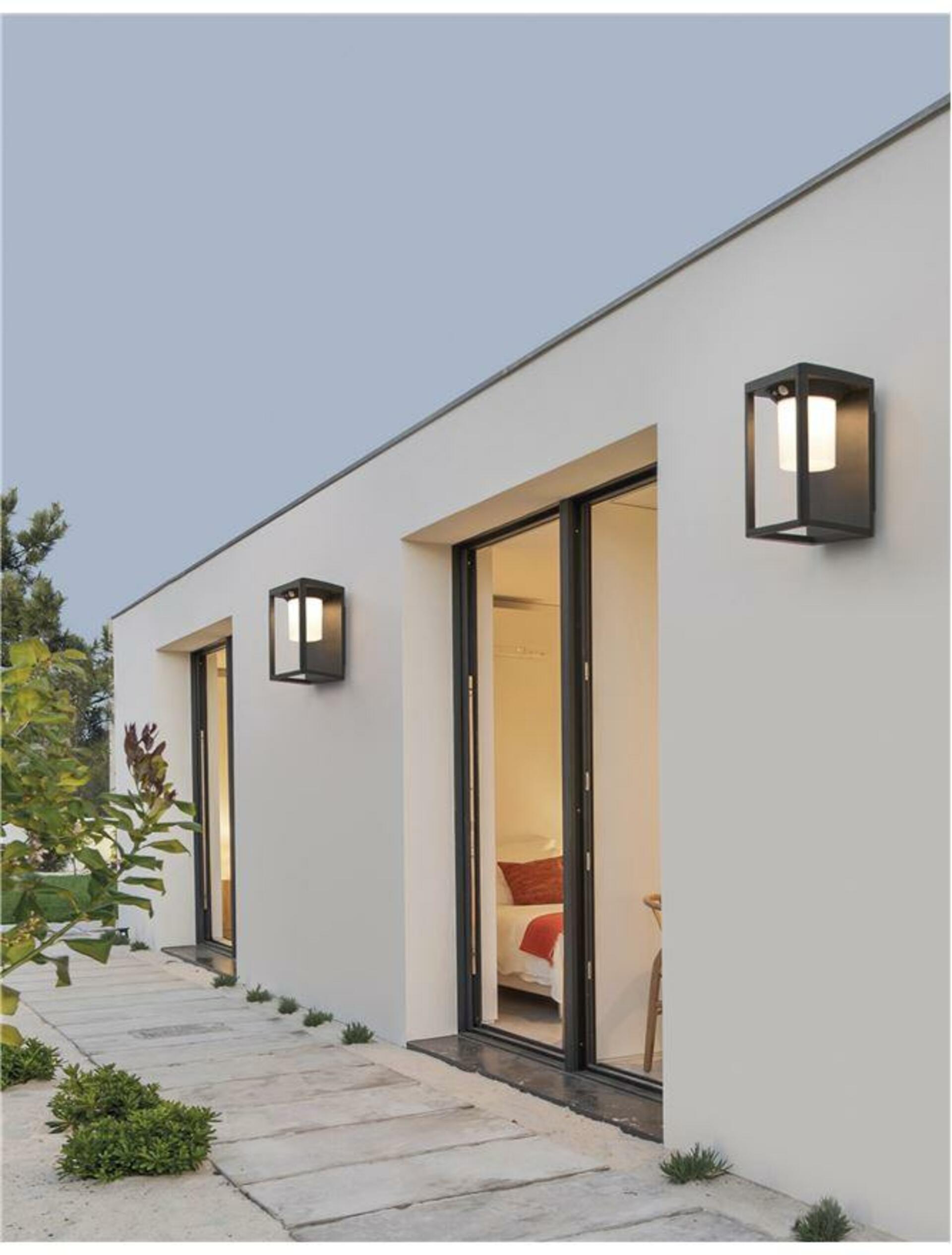 Nova Luce vonkajšie nástenné svietidlo Loveto antracitový hliník a akrylový d