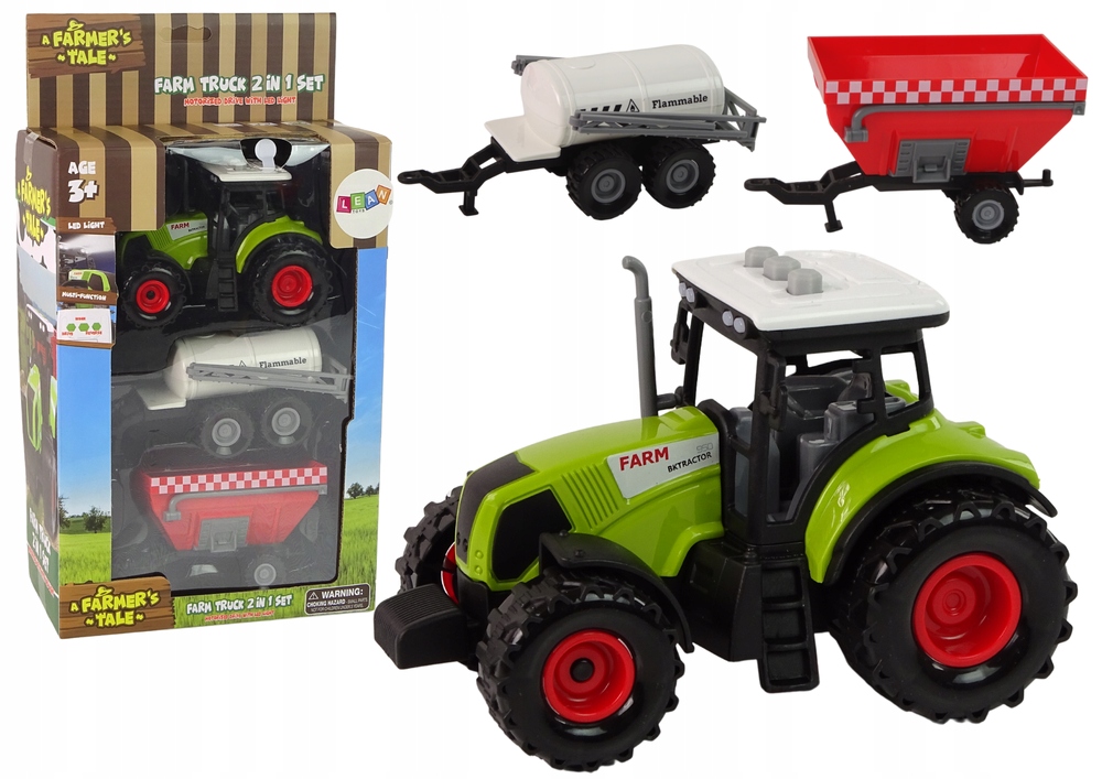 

Zestaw Duży Traktor 2 Przyczepy Światło Dźwięk