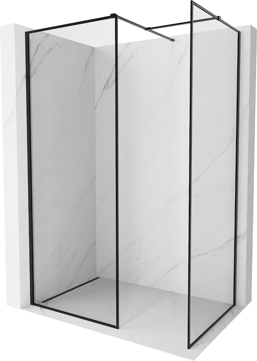 Mexen Kioto-F Walk-in Sprchová Stěna 90x70 cm Transparent Černá