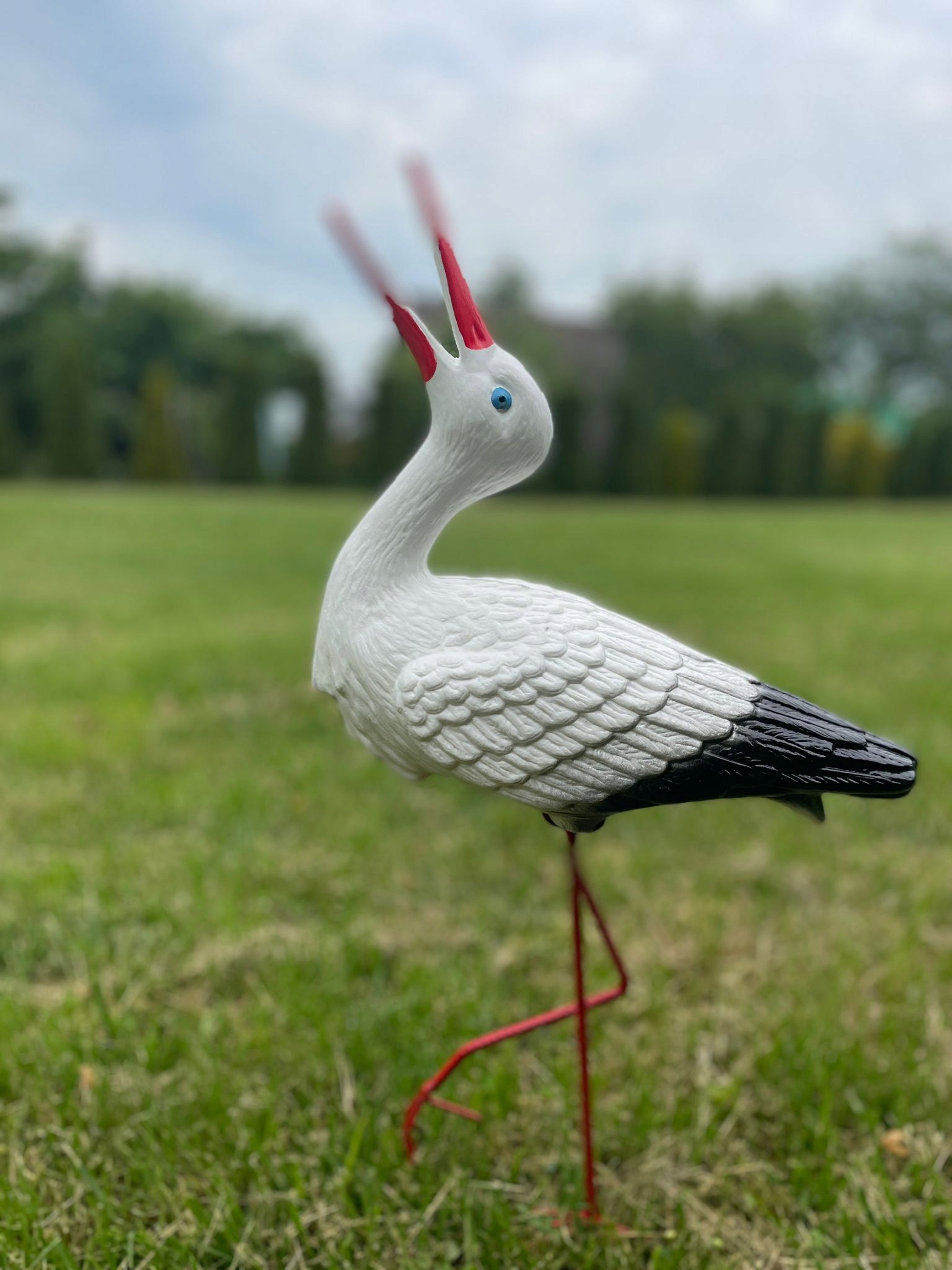 BOCIAN OGRODOWY STOJĄCY FIGURKA OGRODOWA OZDOBA Typ rzeźba (figura)