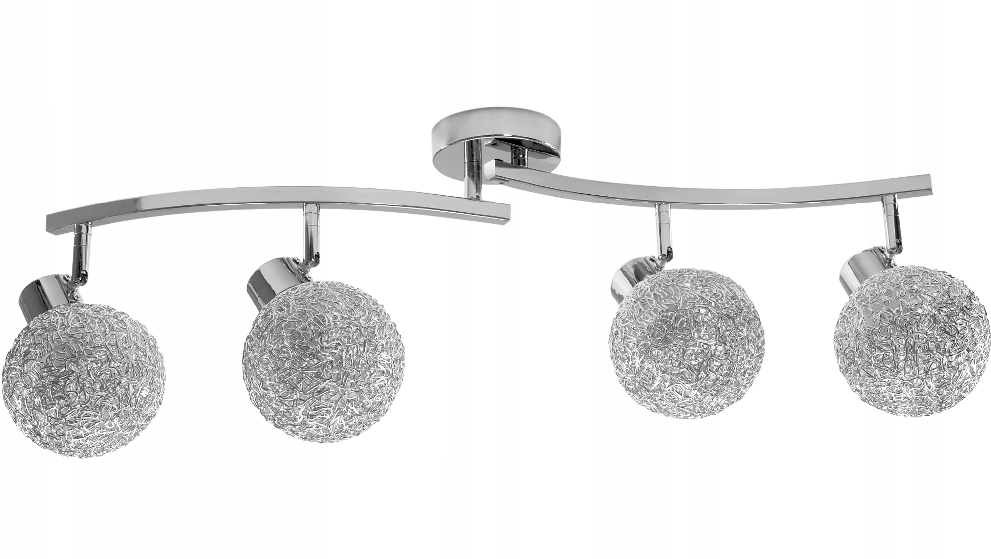 

Lampa Sufitowa Podłużna Metalowa Potrójna Chrom 4