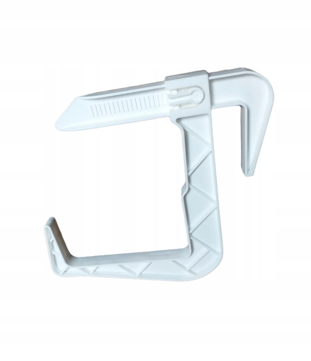 UCHWYT DO SKRZYNKI BALKONOWEJ BIAŁY, HAK BEZŚRUBOWY UNIWERSALNY ODPORNY